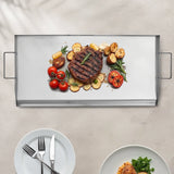 Darrahopens Outdoor Recreation > Boating > Paddles & Oars VEVOR Stainless Steel Griddle, 32x16 inch Universal Flat Top Rectangular Plate, Gas Grill Griddle for BBQ Grill, Teppanyaki, Portable Family Cookware with Handle, for Camping Tailgating Party