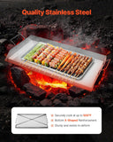Darrahopens Outdoor Recreation > Boating > Paddles & Oars VEVOR Stainless Steel Griddle, 32x16 inch Universal Flat Top Rectangular Plate, Gas Grill Griddle for BBQ Grill, Teppanyaki, Portable Family Cookware with Handle, for Camping Tailgating Party