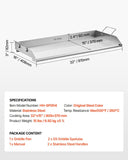 Darrahopens Outdoor Recreation > Boating > Paddles & Oars VEVOR Stainless Steel Griddle, 32x16 inch Universal Flat Top Rectangular Plate, Gas Grill Griddle for BBQ Grill, Teppanyaki, Portable Family Cookware with Handle, for Camping Tailgating Party