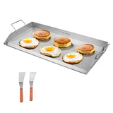 Darrahopens Outdoor Recreation > Boating > Paddles & Oars VEVOR Stainless Steel Griddle, 32x16 inch Universal Flat Top Rectangular Plate, Gas Grill Griddle for BBQ Grill, Teppanyaki, Portable Family Cookware with Handle, for Camping Tailgating Party
