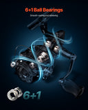 Darrahopens Outdoor Recreation > Boating > Rowing Boats VEVOR Rod and Fishing Reel Combo, IM6 Fiberglass & Carbon Fiber Spinning Rod and Reel Combo, Bass Fishing Pole with 2m Two-Piece Rods, 6+1 Ball Bearings, Stainless Steel Guides with Ceramic Rings