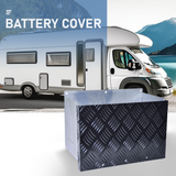 Darrahopens Outdoor Recreation > Camping > Batteries & Generators Battery Box Set Sturdy Galvanized Trailer Caravan Boat Spare Part with Lid and Hole for Secure Suits battery up to 160mm deep x 350mm wide Height 250mm