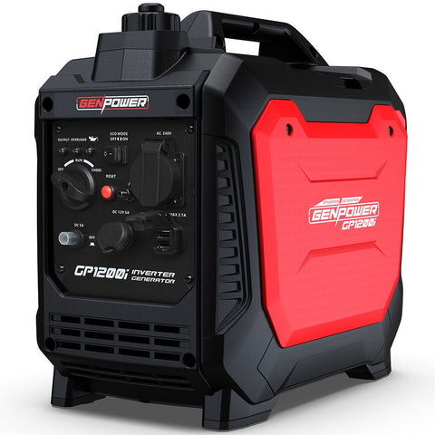 Darrahopens Outdoor Recreation > Camping > Batteries & Generators GENPOWER 1.2kW Peak 1.0kW Inverter Generator, Portable Lightweight Camping