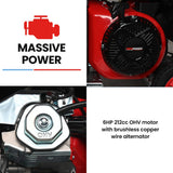 Darrahopens Outdoor Recreation > Camping > Batteries & Generators GENPOWER 3.6kW Peak 3.2kW Open Frame Inverter Generator, 2x15A, 11L Tank, Portable, Backup