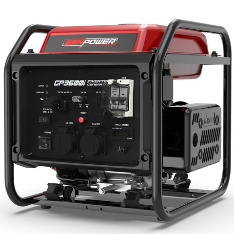 Darrahopens Outdoor Recreation > Camping > Batteries & Generators GENPOWER 3.6kW Peak 3.2kW Open Frame Inverter Generator, 2x15A, 11L Tank, Portable, Backup