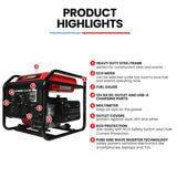 Darrahopens Outdoor Recreation > Camping > Batteries & Generators GENPOWER 3.6kW Peak 3.2kW Open Frame Inverter Generator, 2x15A, 11L Tank, Portable, Backup
