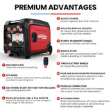 Darrahopens Outdoor Recreation > Camping > Batteries & Generators GENPOWER 6.2kW Peak 6.0kW Inverter Generator, Push Button & Remote Start, 15L Tank, Portable w/ Wheels, Camping, Backup