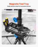 Darrahopens Outdoor Recreation > Camping > Batteries & Generators VEVOR Bike Repair Stand, 29.9 kg Heavy-duty Bicycle Work Stand with 835-1440 mm Adjustable Height & Magnetic Tool Tray, Foldable Bicycle Maintenance Rack, Shop Home Mechanics for Mountain & Road Bike