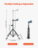 Darrahopens Outdoor Recreation > Camping > Batteries & Generators VEVOR Bike Repair Stand, 29.9 kg Heavy-duty Bicycle Work Stand with 835-1440 mm Adjustable Height & Magnetic Tool Tray, Foldable Bicycle Maintenance Rack, Shop Home Mechanics for Mountain & Road Bike