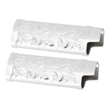 Darrahopens Outdoor Recreation > Camping > Camp Furniture 2Pcs Lighter Case Zinc Alloy Lighter Storage Container Floral Pattern for Outdoor Camping Hiking Silver In Australia - Darrahopens