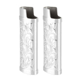 Darrahopens Outdoor Recreation > Camping > Camp Furniture 2Pcs Lighter Case Zinc Alloy Lighter Storage Container Floral Pattern for Outdoor Camping Hiking Silver In Australia - Darrahopens