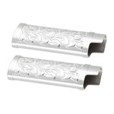 Darrahopens Outdoor Recreation > Camping > Camp Furniture 2Pcs Lighter Case Zinc Alloy Lighter Storage Container Floral Pattern for Outdoor Camping Hiking Silver In Australia - Darrahopens