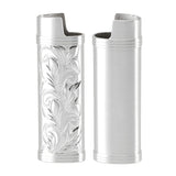 Darrahopens Outdoor Recreation > Camping > Camp Furniture 2Pcs Lighter Case Zinc Alloy Lighter Storage Container Floral Pattern for Outdoor Camping Hiking Silver In Australia - Darrahopens