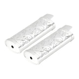 Darrahopens Outdoor Recreation > Camping > Camp Furniture 2Pcs Lighter Case Zinc Alloy Lighter Storage Container Floral Pattern for Outdoor Camping Hiking Silver In Australia - Darrahopens