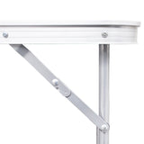 Darrahopens Outdoor Recreation > Camping > Camp Furniture Aluminium Folding Portable Garden Camping Picnic BBQ Table Height Adjustable 120 x 60 cm - white