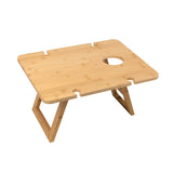 Darrahopens Outdoor Recreation > Camping > Camp Furniture Bamboo Foldable Picnic Table Tray with Wine and Glass Holders