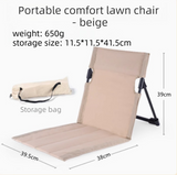 Darrahopens Outdoor Recreation > Camping > Camp Furniture Beige Portable Folding Camping Chair with Backrest & Storage-Bag - Ultra-Light Aluminum Alloy Lawn Chair, Beach & Balcony Travel Seating