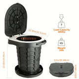 Darrahopens Outdoor Recreation > Camping > Camp Furniture Black collapsible camping toilet, portable outdoor toilet, camping furniture Australia, lightweight camping gear, compact toilet for travel, camping sanitation solution