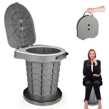 Darrahopens Outdoor Recreation > Camping > Camp Furniture Black collapsible camping toilet, portable outdoor toilet, camping furniture Australia, lightweight camping gear, compact toilet for travel, camping sanitation solution