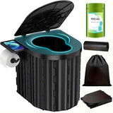 Darrahopens Outdoor Recreation > Camping > Camp Furniture Black collapsible camping toilet, portable outdoor toilet, camping furniture Australia, lightweight camping gear, compact toilet for travel, camping sanitation solution