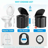 Darrahopens Outdoor Recreation > Camping > Camp Furniture Black collapsible camping toilet, portable outdoor toilet, camping furniture Australia, lightweight camping gear, compact toilet for travel, camping sanitation solution