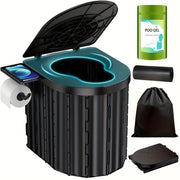 Darrahopens Outdoor Recreation > Camping > Camp Furniture Black collapsible camping toilet, portable outdoor toilet, camping furniture Australia, lightweight camping gear, compact toilet for travel, camping sanitation solution In Australia - Darrahopens