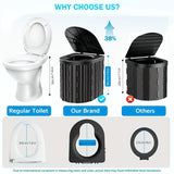 Darrahopens Outdoor Recreation > Camping > Camp Furniture Black collapsible camping toilet, portable outdoor toilet, camping furniture Australia, lightweight camping gear, compact toilet for travel, camping sanitation solution In Australia - Darrahopens