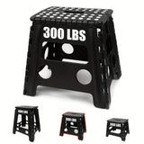 Darrahopens Outdoor Recreation > Camping > Camp Furniture Black foldable camping stool, portable camping seat, lightweight outdoor furniture, durable stool for camping, compact camping gear