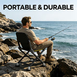 Darrahopens Outdoor Recreation > Camping > Camp Furniture Black folding camping chair, outdoor chair, portable chair, sturdy camping chair, comfortable camping chair, camping furniture Australia