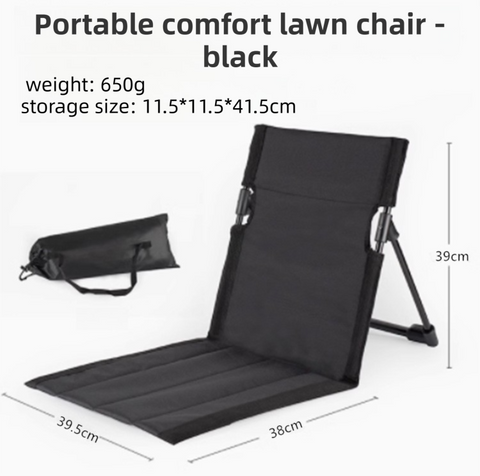 Darrahopens Outdoor Recreation > Camping > Camp Furniture Black Portable Folding Camping Chair with Backrest & Storage-Bag - Ultra-Light Aluminum Alloy Lawn Chair, Beach & Balcony Travel Seating