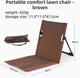 Darrahopens Outdoor Recreation > Camping > Camp Furniture Brown Portable Folding Camping Chair with Backrest & Storage-Bag - Ultra-Light Aluminum Alloy Lawn Chair, Beach & Balcony Travel Seating