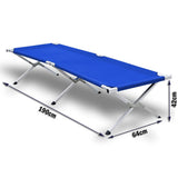 Darrahopens Outdoor Recreation > Camping > Camp Furniture Camping Bed Folding Stretcher Light Weight w/ Carry Bag Camp Portable - blue