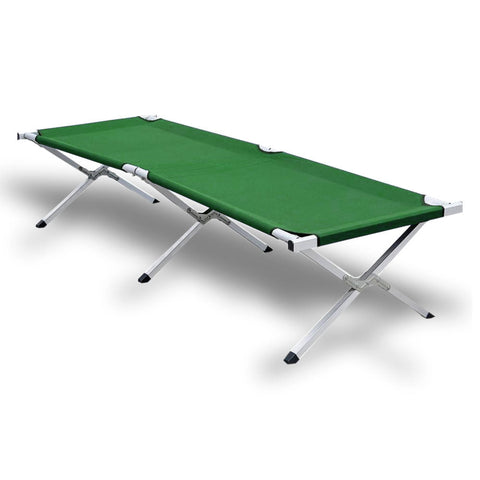 Darrahopens Outdoor Recreation > Camping > Camp Furniture Camping Bed Folding Stretcher Light Weight w/ Carry Bag Camp Portable - green