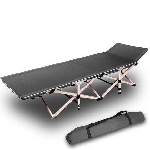 Darrahopens Outdoor Recreation > Camping > Camp Furniture Camping Portable Stretcher Single Foldable Folding Bed Recliner Mat - grey