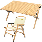Darrahopens Outdoor Recreation > Camping > Camp Furniture Chair & Table Set Bamboo Camping Folding Portable Outdoor Picnic Travel BBQ