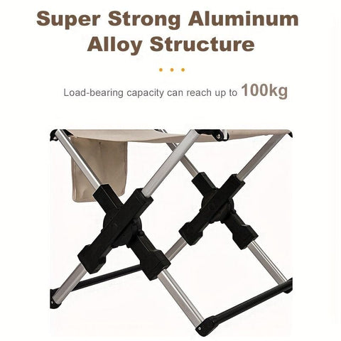Darrahopens Outdoor Recreation > Camping > Camp Furniture folding camping chair, portable outdoor seat, camping furniture, lightweight folding chair, carry bag included, Australian outdoor gear-Beige In Australia - Darrahopens