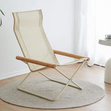 Darrahopens Outdoor Recreation > Camping > Camp Furniture Folding Camping Chair with Solid Wood Armrests Carbon Steel Frame - Khaki In Australia - Darrahopens