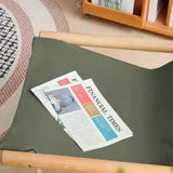 Darrahopens Outdoor Recreation > Camping > Camp Furniture Folding Camping Chair with Solid Wood Armrests Carbon Steel Frame - Khaki In Australia - Darrahopens
