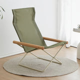 Darrahopens Outdoor Recreation > Camping > Camp Furniture Folding Camping Chair with Solid Wood Armrests Carbon Steel Frame - Khaki In Australia - Darrahopens