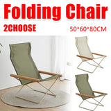 Darrahopens Outdoor Recreation > Camping > Camp Furniture Folding Camping Chair with Solid Wood Armrests Carbon Steel Frame - Khaki In Australia - Darrahopens