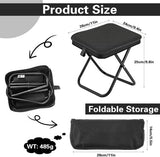 Darrahopens Outdoor Recreation > Camping > Camp Furniture Folding Chair - Fishing Stool - Camping Folding Stool - Mini Folding Chair - Outdoor Folding Chair - Suitable for Travel, Picnics, Hiking, Fishing, Gardening (Black)