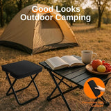 Darrahopens Outdoor Recreation > Camping > Camp Furniture Folding Stool, Lightweight Steel Folding Camping Stool - 120Kg Load Capacity, Fishing, Garden, Camping, Beach & Travel