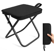 Darrahopens Outdoor Recreation > Camping > Camp Furniture Folding Stool, Lightweight Steel Folding Camping Stool - 120Kg Load Capacity, Fishing, Garden, Camping, Beach & Travel