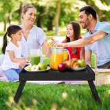 Darrahopens Outdoor Recreation > Camping > Camp Furniture Folding table - Camping table - Portable folding table - Can be used as a dining table, TV table, laptop table, snack table, sofa table or work table - Black