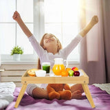 Darrahopens Outdoor Recreation > Camping > Camp Furniture Folding table - Camping table - Portable folding table - Can be used as a dining table, TV table, laptop table, snack table, sofa table or work table - Natural wood color
