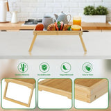 Darrahopens Outdoor Recreation > Camping > Camp Furniture Folding table - Camping table - Portable folding table - Can be used as a dining table, TV table, laptop table, snack table, sofa table or work table - Natural wood color