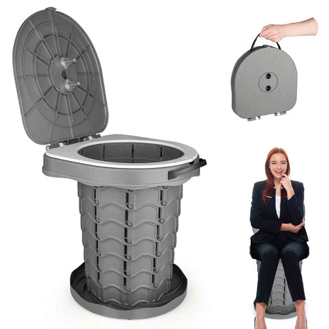 Darrahopens Outdoor Recreation > Camping > Camp Furniture Gray Black collapsible camping toilet, portable outdoor toilet, camping furniture Australia, lightweight camping gear, compact toilet for travel, camping sanitation solution