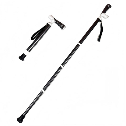 Darrahopens Outdoor Recreation > Camping > Camp Furniture Lightweight Foldable Walking Cane: Adjustable Dual-Mode (T/Grip) Stick – 0.26kg, Portable for Daily/Hiking Use