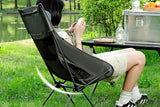 Darrahopens Outdoor Recreation > Camping > Camp Furniture Portable Compact Camping Chair for Outdoor Camp Travel Picnic Lightweight Folding High Back Camping Chair With Head Support -Black