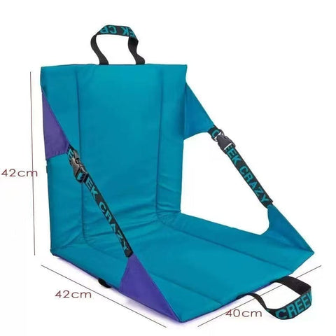 Darrahopens Outdoor Recreation > Camping > Camp Furniture Portable Folding Ground Chair with Back Support Teal Outdoor Stadium Seat Cushion Printed Straps Lightweight for Camping Picnic Beach